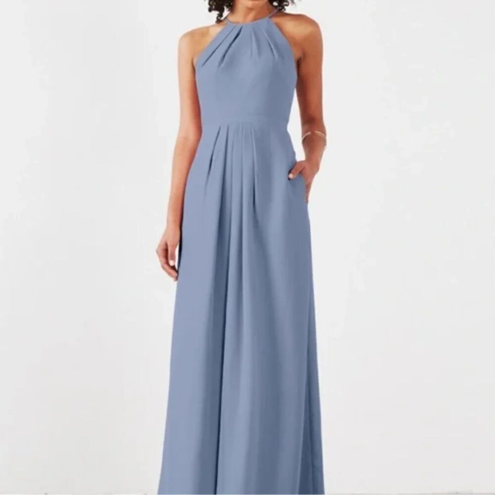 Weddington Way Dusty Blue Halter Maxi Dress
